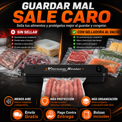 Selladora al Vacío — Ahorra Comida, Espacio y Dinero