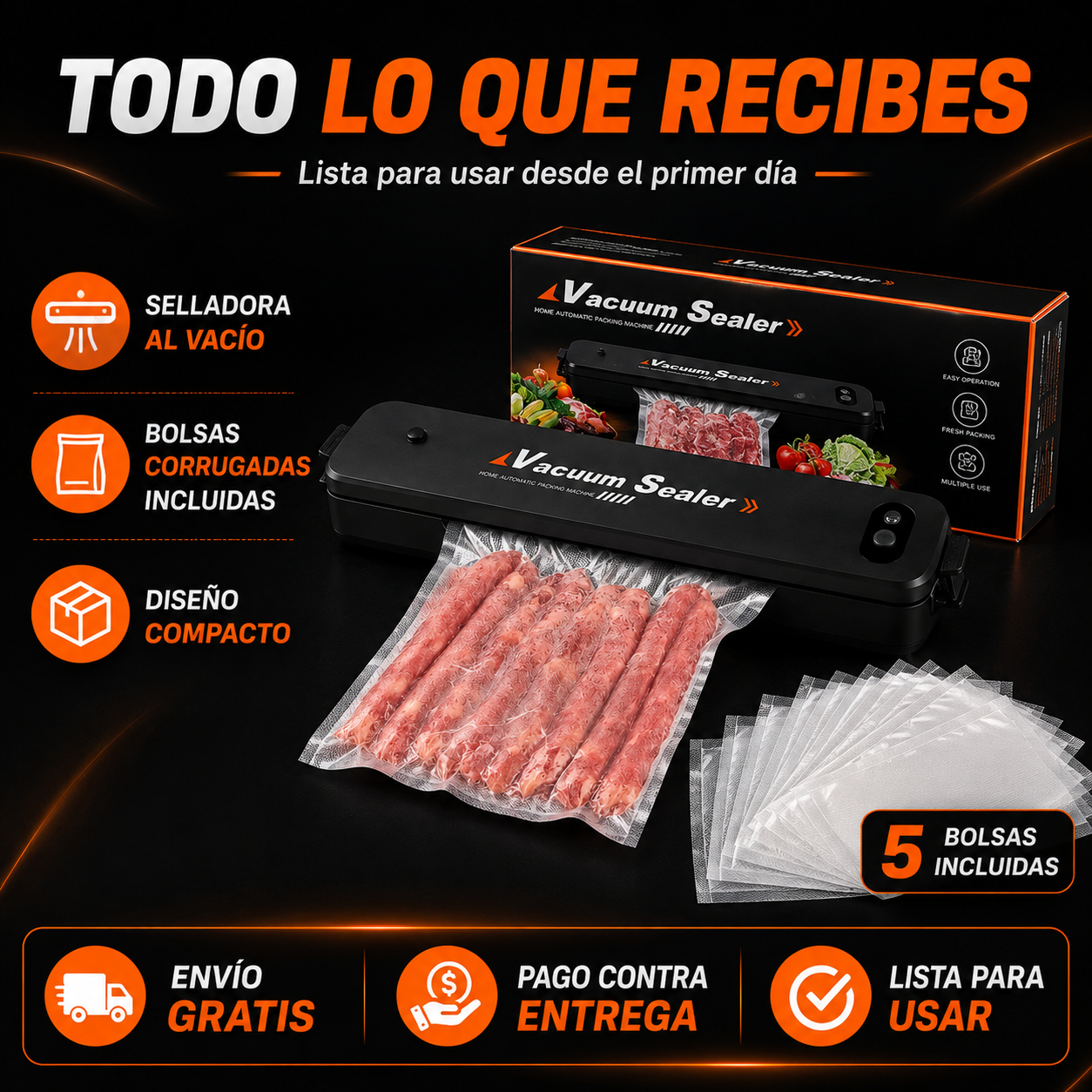 Selladora al Vacío — Ahorra Comida, Espacio y Dinero