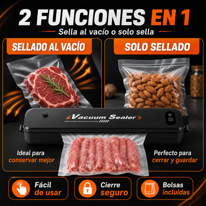 Selladora al Vacío — Ahorra Comida, Espacio y Dinero